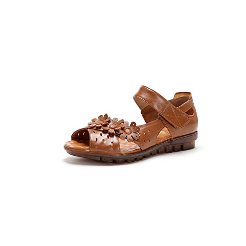 Sandales pour femmes peep toe chaussures d'été plates bas talon doux