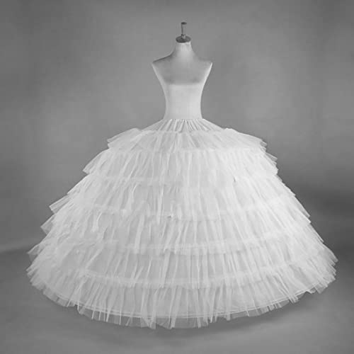 Women's Tulle Petticoat Underskirt Crinoline Wedding Dress 6 Hoop White for Bridal Dress4