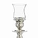 Tealight Candle Adapter for Taper Candle Holder and Wine Bottle Topper, Tulip Shaped, Clear Glass with Rubber Ringed Plug, 3.25 Inches High