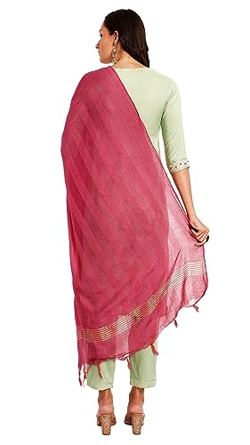 Image of Women Rayon Embroidered Kurta with Pant and Dupatta Set