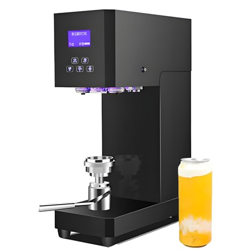 DNEPEI Selladora de Bebidas semiautomática de 55 mm con Contador, Tiempo de Sellado de 4 a 6 Segundos para latas de plástico de té Boba, Jugo y café Helado. Black-220V