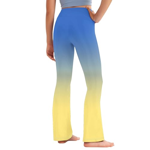 Girl Yoga Flare Leggings Wide Leg Stretchy High Waist Pants for Casual Kids Gradient Workout Gym Bootcut Dance Pants4