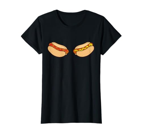 Funny Hot Dog Boobs Sexy Fast Food Fun Design for cool Women T-Shirt