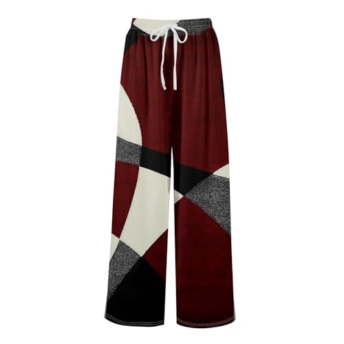 Pants Women Boho High Waist Wide Leg Fall Pants Casual Bohemian Lounge Vacation Palazzo Trousers with Pockets3