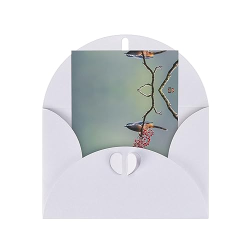 Cartes de vœux mariage et amitié, papier nacré 10,2x15,2 cm Oiseaux d'Automne
