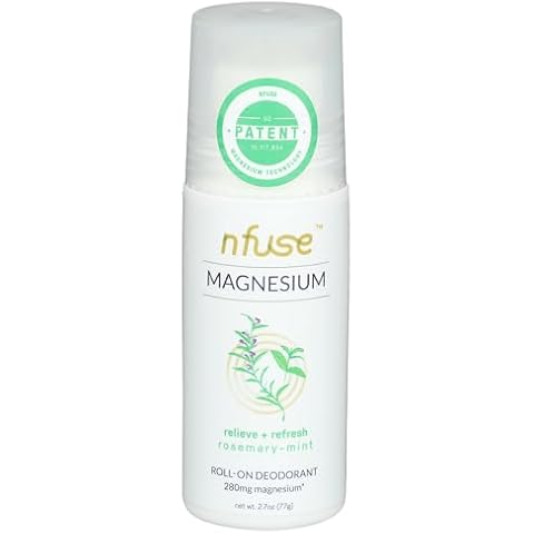 nfuse Natural Magnesium Roll-on Deodorant - Patented Magnesium Delivery Technology - Aromatherapeutic Essential Oils - Rosemary Mint: Relieve + Refresh Cover