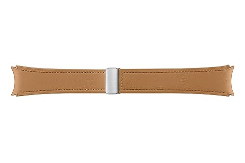 Image of SAMSUNG Galaxy Watch 6, 5, 4 Series Hybrid Eco Leather Band, Wide, Magnetic D-Buckle Closure for Men, Women, Smartwatch Replacement Strap, One Click Attachment, Medium /Large, ET-SHR94LDEGUJ, Camel