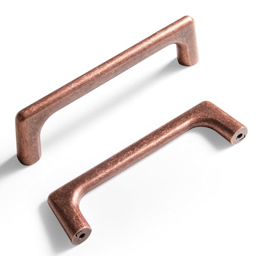 Goo-Ki Antique Copper Cabinet Pulls with 4''(102mm) Hole Centers,Retro Style Zinc Alloy Cabinet Pulls for Drawer,Cupboard, Wardrobe,6 Pack