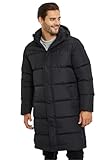 Spindle Mens Hooded Padded Long Puffer Coat Winter Longline Jacket Black L