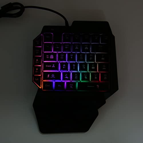 Image of Tangxi One Hand Gaming Keyboard And Mouse Combo,Rgb Backlit Half Handed Mechanical Keypad,Usb Wired Keyboard Mouse And Mouse Pad Set For Ps3 For PS4 For Xboxone