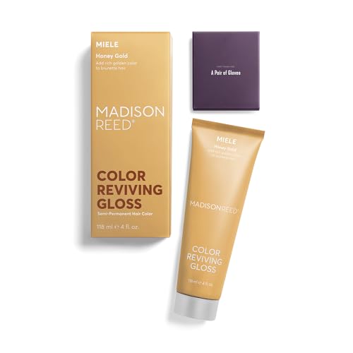 Image of Madison Reed Color Reviving Gloss - Miele Honey | Semi-Permanent, Color Depositing Gloss for Dark Blonde to Brown Hair, Adds Honey Gold Warmth & Shine, Ammonia-Free