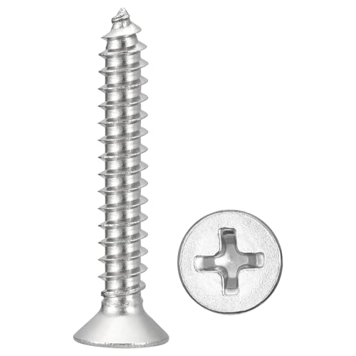 Vis à bois à tête plate METALLIXITY cruciformes inox 316 filetage grossier #10