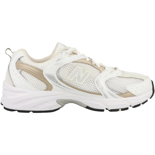 New Balance Unissex-adulto moderno, Branco/Bege, 12.5 Women/11 Men