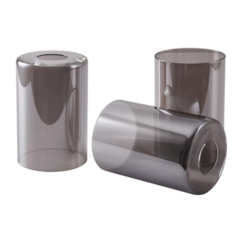 Olidoobao 3 Pack Smokey Cylindrical Glass Lamp Shade Replacement by OLIDOOBAO - Used condition - Image 5