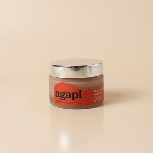 Image of Agapi Sikkim Rosehip Red Clay Mask for Nourishment & Hydration | Red Rhassoul Clay & Shea Butter Base | Jojoba, Vitamin E & Almond Oils| Natural - 50gm | Handcrafted | Sustainable | Luxurious