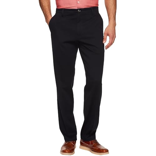 WANMINHAI Men's Flat Front Casual Pants with Expandable Waist Chinos Pants Relaxed Fit Comfortable Slacks(HS