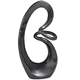 Deco 79 Aluminum Metal Abstract Decorative Sculpture Swirl Home Decor Statue, Accent Figurine 7' x 4' x 13', Dark Gray