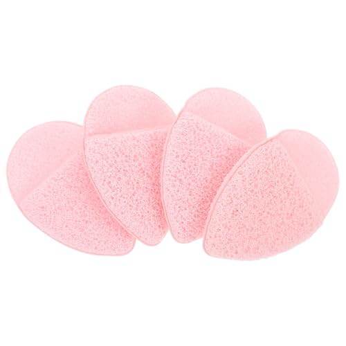 Garneck - Garneck 4pcs Facial Cleansing Sponges Glove-Style Face Scrubber for Women and Teens, Soft Light Pink Sponge