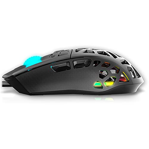 KROM Kaiyu - Souris Gaming RGB légère et résistante - Geekodrome: Boutique d'accessoires geek Structure alvéolée Krom