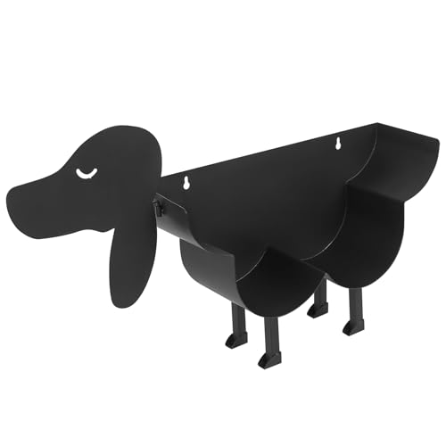 Lustig Toilettenpapierhalter Hunde, Metall Toilettenrollenhalter, Toilettenpapier Aufbewahrung Klopapier Aufbewahrung Wand Schwarz, WC Rollenhalter für Küche Badezimmer Klorollenaufbewahrung Deko