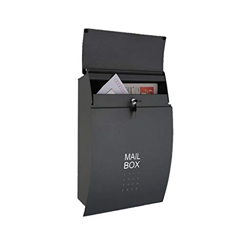Boîte Aux Lettres, Verrouillable Acier Galvanisé Boites Aux Lettres À L'anglaise Montage Fixé au mur Accueil Appartement Boîte Aux Lettres Avec 2 Clés Boites Aux Lettres Sur Pied ( Couleur : Noir )