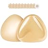 Uiheex Double Sided Sticky Bra Inserts, Reusable Push Up Adhesive Pads with Padding for Bikini, Swimsuit, Sports Bra & Strapless Dresses A Beige