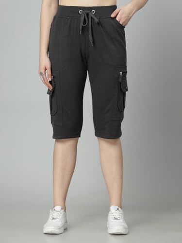 Image of UZARUS Womens Cargo Capri Shorts with 9 Pockets