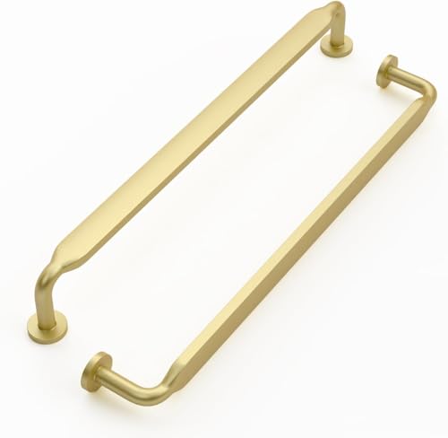 SYZOW 6 stycken möbelhandtag borstad mässing 192 mm hålavstånd, vintage skåphandtag kökshandtag lådor handtag