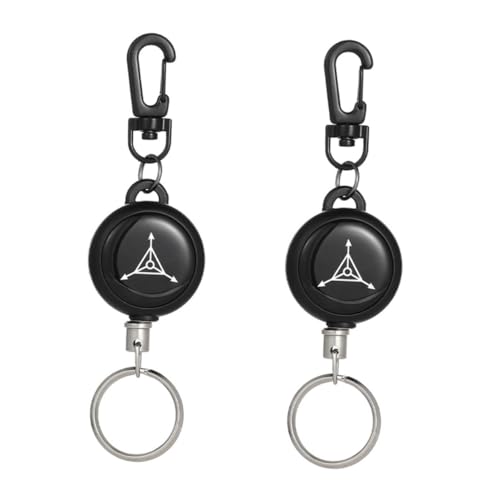 WOFASHPURET 2 Piezas Cadena De Llave Telescópica Retráctil Llaves Llaveros Hebilla Bucle Llavero Elástico Estirar Llavero Plásticos De Ingeniería Abs Black