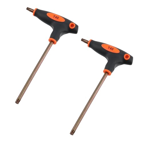 Image of Antrader 2Pcs S2 Steel T40 Anti Tamper Proof Dual End Torx Screwdrivers | Ergonomic T-Shaped Non-Slip Grip Torx Keys,With Hanging Holes For Easy Storage