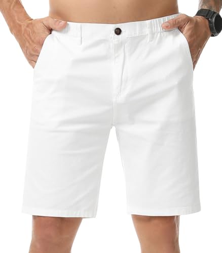 La mejor selección de Pantalones cortos del mes. 49 LECOONMX Pantalones Cortos Casual Hombre Cintura Elástica Multibolsillo Algodón para Diario Viaje
