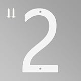 5 Inch White House Numbers for Outside, Metal Letters for Outdoor Signs, Anti-rust Aluminium House Address Letters for Front Door, Office, and Garden Decoration (Number 2)