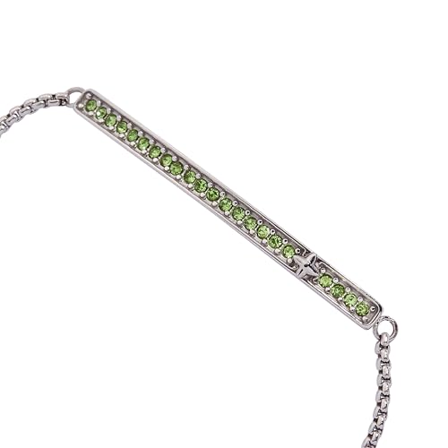 Image of Alex and Ani Pave Bolo Birthstone Bracelet - Stainless Steel Gold /Silver, Perfect for Stacking, Adjustable Birthstone Bracelet for Women, Ideal Gift Jewelry