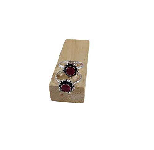 El Regalo Flowers Toe Rings For Women | Stones Toe Rings | Oxidized German Silver Flower Toe Rings Set with Stones (1 Pairs) for Women (Red Stones) (B08MWPNVYJ) Amazon Price History, Amazon Price Tracker
