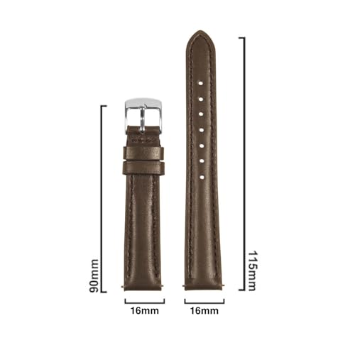Image of Lineon Colourful 16mm Full Padded Univarsal Vegan Leather Watch Strap For Branded Watches Compitable with (Titan, Timex, Casio, Sonata etc) Tool and Pins Include
