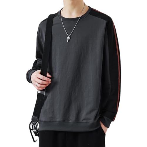 Haut manches longues col rond hommes coupe ample et style sport décontracté