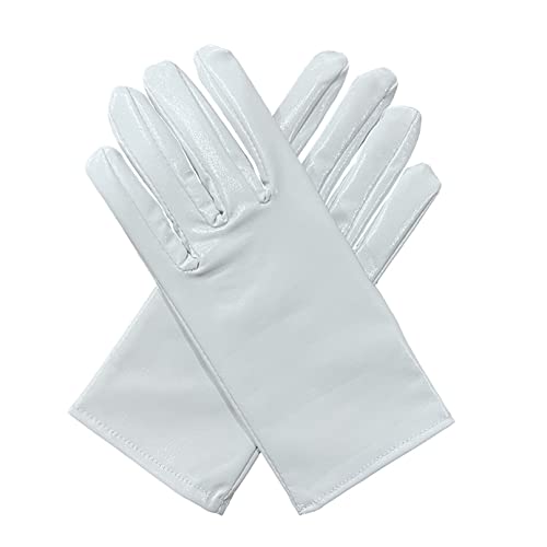 COSFAN Guanti corti in pelle per le donne, guanti punk, guanti da moto di guida, guanti vestito di moda per l'opera Prom sera partito