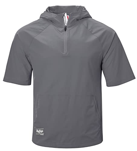 Image of Rawlings Men's Rawlings | Colorsync Short Sleeve Hooded Cage Jacket | Adult Sizes | Multiple Colors