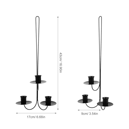 Soporte para velas Beavorty multifuncional de pared con estructura resistente de hierro 3