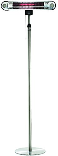 Design Halogen Heizung IHS 1500 (1500 Watt, Fernbedienung, verstellbar bis 220 cm, LED-Beleuchtung für Außenbereich, Stand- und Wandgerät)