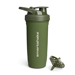 Smartshake Reforce Stainless Steel Protein Shaker Bottle 900 ml | 30 oz – Leakproof Screw-on Lid – BPA Free – Unisex – Army Green