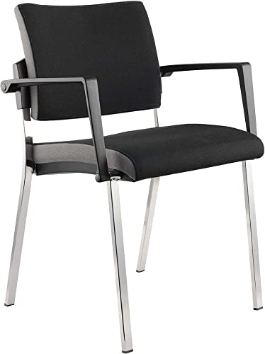 Preisvergleich Produktbild Besucherstuhl 4-Fuß 2er Set, Schwarz