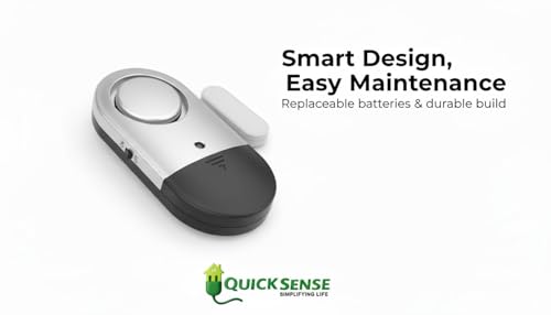 Image of Quick Sense QS-WA01 Door and Window Alarm 120dB | Magnetic Contact Entry Sensor | Wireless Security Alarm for Kids, Elderly and Dementia Safety | Stick On, No Wiring | Pack of 2