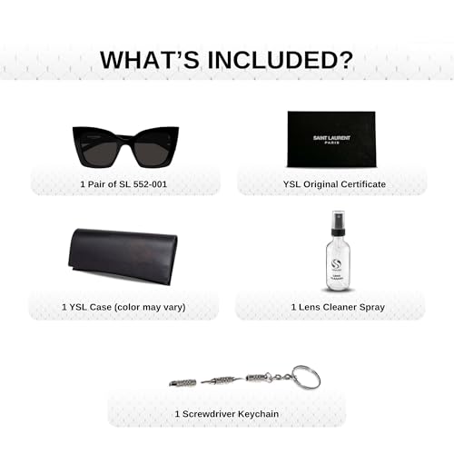 SAINT LAURENT SL 552 Cat-Eye shape Sunglasses + Bundle with eSHADES Luxury Eyewear Kit4
