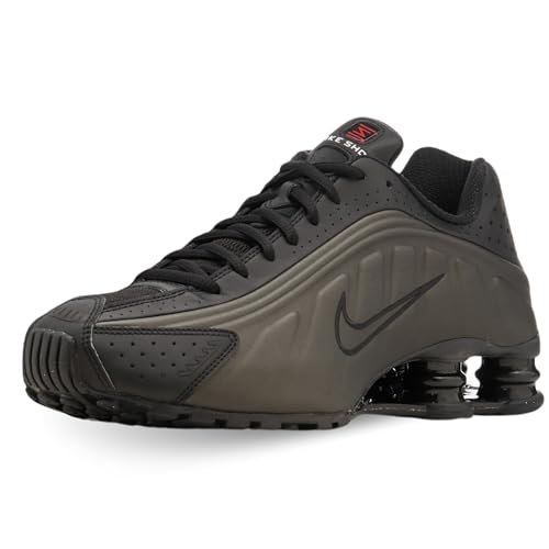 NIKE Homme Shox R4 Basket-Homme, Black Black Bright Crimson, 43 EU