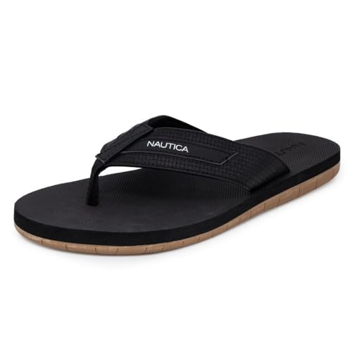 Image of Nautica Men's Flip Flop Shower Sandals Slides - Comfortable Waterproof Beach Footwear Slip-On Thong (Medium /Wide Width)