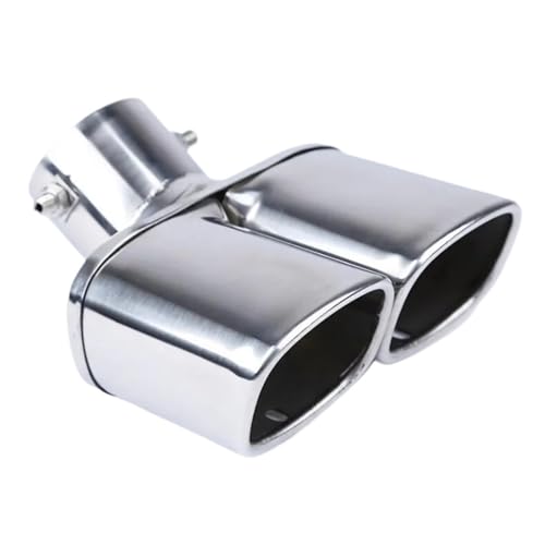 Tuyau d'échappement de voiture en inox double sortie ronde pour protection chromée