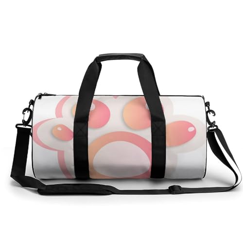Sac de sport patte de chat rose 45x23x23cm pour gym et voyage duffel bag