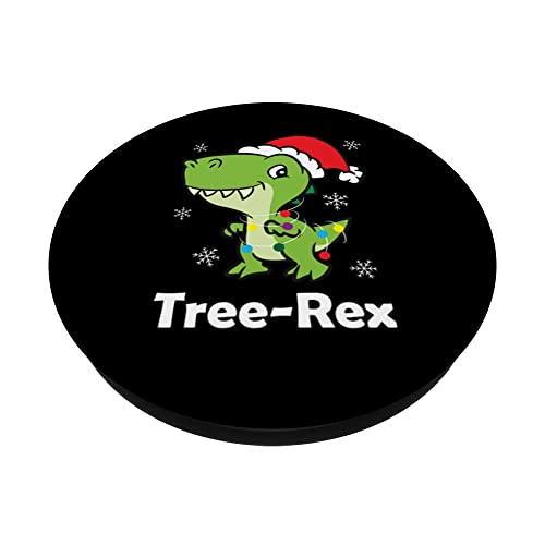 T-Rex Tree-Rex Fairy Lights PopSockets Swappable PopGrip, Black - Image 2