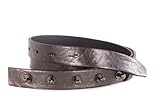 Diesel BORCINO Cintura Belt Ceinture en Cuir Véritable Métallique (Noir, 85 cm)